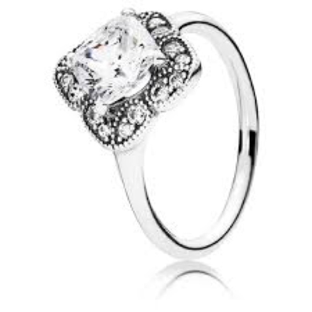 PANDORA Crystallized Floral Fancy Ring 190966CZ-52